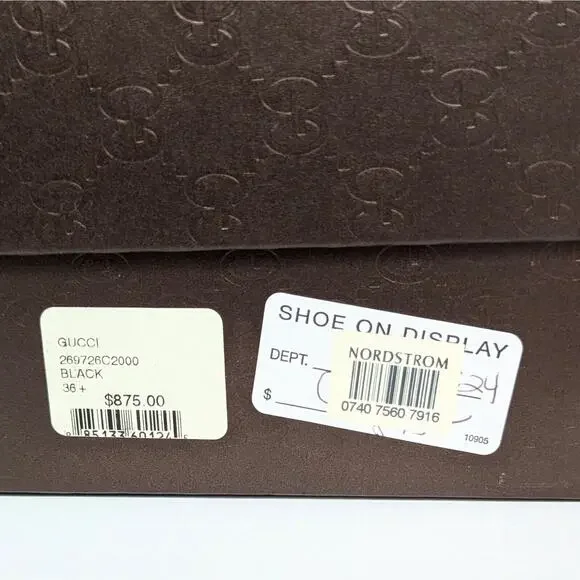 Gucci Betty High Heel Platform Bootie Size 36.5 | 6.5 Black Suede Bamboo Tassel - Picture 10 of 15